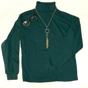 Retro 90s Eddie Bower forest green turtle neck